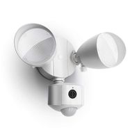 LUTEC 1200 Lumen LED Motion Activated Intergrated Dual-Head Floodlight with Camera Outdoor,Used with Phone and Alexa, IP54 Waterproof Exterior Security Wall Light for Patio, Garden-White