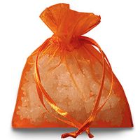 Pumpkin Organza Drawstring Bags | Quantity: 30 | Width: 6"…