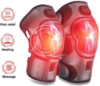 Electric Knee Massager, Knee Pad Heated Knee Brace Wrap Wireless Rechargeable 3 Temperature Control with Heat Therapy