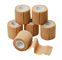 MEDca Self Adherent Cohesive Wrap Bandages 2 Inches X 5 Yards 6 Count, FDA Approved (Skin Color)