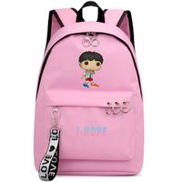 Hosston Kpop BTS Bangtan Boys Backpack Unisex Casual Schoolbag Laptop Bag College Bag Travel Rucksack Nice Gift for A.R.M.Y (Pink 04-J-HOPE)