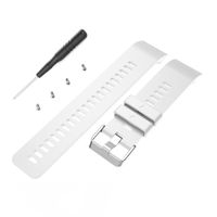 aczer-Y Compatible Replacement Band for Garmin Forerunner 35 Accessories Watchbands, 10 Color Replacement Watch Band with Stainless Buckle and Rubber Strap (White)