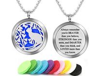 Aromatherapy Essential Oil Diffuser Necklace Rabbit Pattern Stainless Steel Locket Pendant