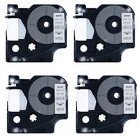 JoyPrinting 4 Pack Compatible DYMO D1 Label Tape, 45013 S0720530 Black on White Label Tape Cassette for DYMO LabelManager 160 210D 280 360D 420P Wireless PnP 220 260 450, 1/2 Inch x 23 Feet (12mm x 7)