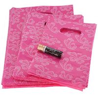 Wholesale Lot of 270 Pink Butterfly Retail Shopping Plastic Bags, 3 Sizes