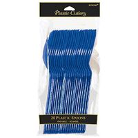 Amscan 4547.74 Plastic Spoons, 20 pieces, Navy Flag Blue