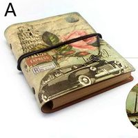 JUSTMOO Vintage Stationery PU Leather Notebook Creative Kraft Paper Planner Sketchbook Agenda Diary Notebooks (Color : A)