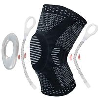 UsHigh Knee Brace Support Compression Sleeve with Side Stabilizers High Elastic Fabric for Men Women Arthritis Running Meniscus Tear Cross-Fit Joint Pain Relief Injury Recovery