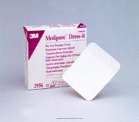 3M Medipore Soft Cloth Pre-Cut Dressing Covers, Medipore Tape 5.875 Sq in, (1 BOX, 25 EACH)
