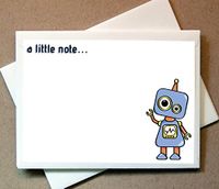 Robot Note Cards (24 Non-foldover Cards and Envelopes)