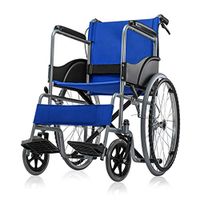 YL Folding Wheelchair Transport Chair,Lightweight and Foldable Frame Flip up arm Rests and Puncture Proof Tyres,Suitable for Disabled Pregnant Woman, etc 16” Seat