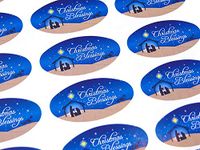 Pack of 30 Christian, Religious Christmas Oval Stickers, Colorful Envelope Seals Labels for Cards, Festive Craft and Decoration