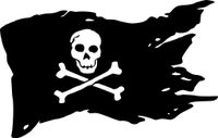 CCI Pirate Flag Decal Vinyl Sticker|Cars Trucks Vans Walls Laptop| Black|7.5 x 4.75 in|CCI1275