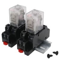 mxuteuk 2pcs JQX-13FL AC 110V Coil 8 Pin 10A DPDT LED Indicator Electromagnetic Power Relay, with Base, with DIN Rail Slotted Aluminum，1 Years Warranty