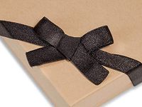 Black Satin Stretch Loops 1/2" Widex12" Loop with Bow (2 Packs; 50 Loops Per Pack) - WRAPS-1216BK