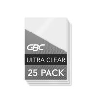 Swingline GBC UltraClear Thermal Laminating Pouches, Badge/ID Card Size with Clip, 5 Mil, 25 Pack (3202011)