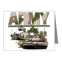 Note Card US Army Hummer Soldiers Tanks