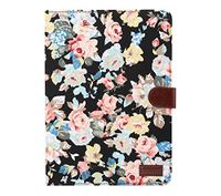 TechCode iPad Pro 11 Case 2018, Flower Pattern Luxury PU Leather Book Style Folio Flip Stand Protective Case with Card Slots Holder Magnetic Cover Wallet Slim Fit for iPad Pro 11 inch 2018, Black