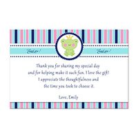 30 Personalized Thank You Cards Blue Pink Aqua Prince Frog Design Baby Shower or Birthday Party Event + 30 White Envelopes