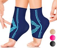 Ankle Compression Socks by SPARTHOS (Pair) – Plantar Fasciitis Sleeves with Arch Support – Foot Ankle Brace for Men and Women – Relieve Heel Pain, Reduce Swelling, Achilles Tendon Calf (Blue-XL)