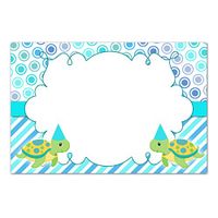 30 Blank Cards Invitations Thank You Cards Turtle Birthday Baby Shower + 30 White Envelopes