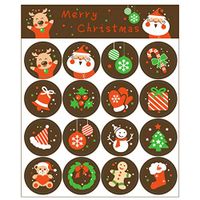 MS.CLEO Christmas Sticker Xmas Elements Self-Adhesive DIY Cartoon Sticker Holiday Gift Sealing Decoration Paster Baking Packing Label Wrapping Stickers Packaging Envelope Seals(30 Sheets,480pcs)