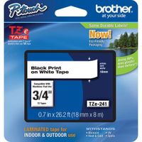 Brother P-Touch PT-1750 Label Tape - 0.7" Black Print on White