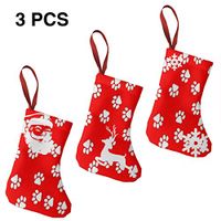Christmas Stockings Decoration Red Paw Print Fabulous for Funny Xmas Party