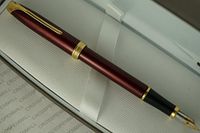 Cross Made in The USA Pinnacle Pinnacle Bordeaux Lacquer Fountain Pen with Hallmarked Solid 18KT Gold Extra Fine Nib