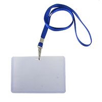uxcell Neck Strap Business Exhibition Name Card Holders, 2 Pieces, Clear