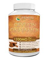 Ceylon Cinnamon (Made with Organic Ceylon Cinnamon) 1200mg per Serving, 60 Capsules - Healthy Blood Sugar Support, Joint Support, Anti-inflammatory & Antioxidant