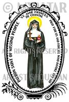 Saint Jane Frances de Chantal for Missing People 4"x6" Set of 6 Linen Postcards