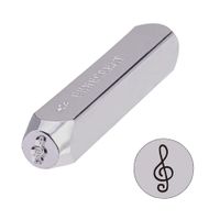 BENECREAT 6mm 1/4" Music Note Metal Design Stamps Punch Stamping Tool - Electroplated Hard Carbon Steel Tools to Stamp/Punch Metal, Jewelry, Leather, Wood
