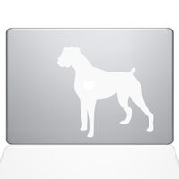 The Decal Guru I Love My Boxer Dog Decal Vinyl Sticker, 15" MacBook Pro (2015 & Older Models), White (1481-MAC-15P-W)