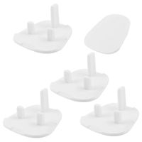 uxcell Home White Plastic 3 Flat Pin Safety Socket Covers Cap 5 Pcs