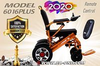 2020 Folding Lightweight Motorized Electric Power Wheelchair Scooter, Remote Control, Aviation Travel Safe Electric Wheelchair Heavy Duty Power Wheelchair (19 Inch Seat) Gold