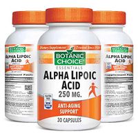 Botanic Choice Alpha Lipoic Acid - Adult Daily Supplement - Delivers Potent Antioxidant Protects Cell from Free Radical Damage Promotes Heart Health Supports Other Bodily Systems for Overall Wellness
