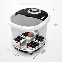 Foot spa Family Massage Roller Foot Bath Self Massage Constant Temperature Heating Foot Massage Basin W43cm*H29cm (Color : Gray)