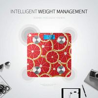LYAOE Bluetooth Body Fat Scale Grapefruit Slices Smart Wireless Scale with LCD Display Measuring Body Weight Bmi and Health Digital Scale
