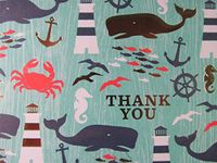 Nautical Theme Thank You Cards by Mara-Mi ~ 15 Cards & Envelopes