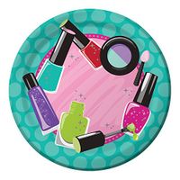 Club Pack of 96 Sparkle Spa Party Paper Lunch Plates 7"