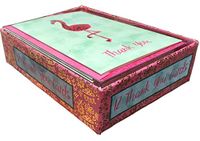 Molly Boxed Set of 12 Thank You Gold Foil Note Cards, Pink Flamingo 12266