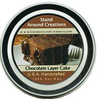 Stand Around Creations Premium 100% All Natural Soy Wax Aromatherapy Candle - 2oz Tin - Scent: Chocolate Layer Cake: A Dark Rich, Moist Chocolate Cake