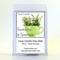 Vase Candle 2 Eucalyptus and Spearmint Melts | 2.8 oz Premium Highly Scented Soy Paraffin Wax Tarts | 50 Hours
