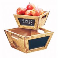 Cal-Mil 3593-12-99 Chalkboard Bowl, 6" Height, 12" Width, 12" Length, Madera