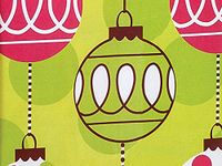 Whimsical Holiday Green Red Festive Ornament Wrap Wrapping Paper Roll 24 Inch X 16 Feet