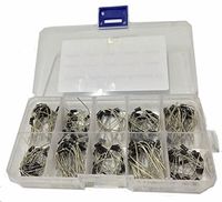 WINGONEER 200PCS 10Value 1N4001 1N4002 1N4003 1N4004 1N4005 1N4006 1N4007 1N5817 1N5818 1N5819 Diode Assorted Kit Set + Plastic Box