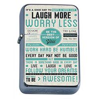 Silver Flip Top Oil Lighter Vintage Poster D-020 Be Awesome Motivational