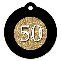 Adult 50th Birthday - Gold - Birthday Party Favor Gift Tags (Set of 20)