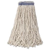 Universal Headband Mop Head, Cotton, 24oz, White, 1"" Blue Band,12/Carton, New